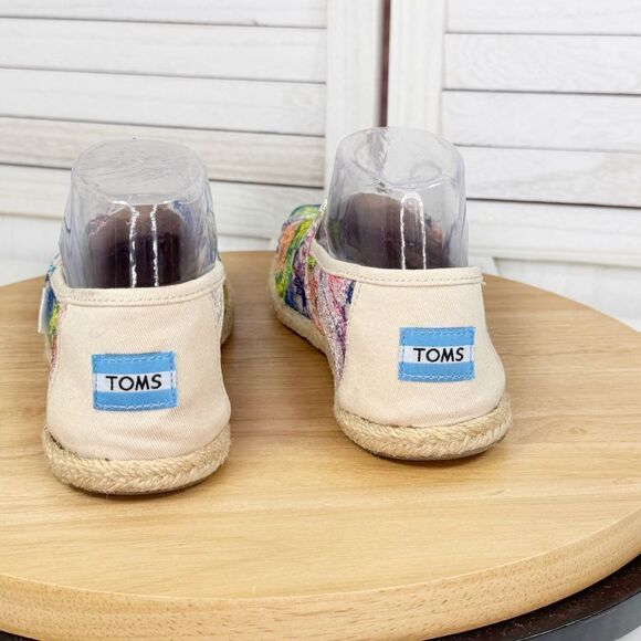 TOMS Multicolor Crochet Espadrilles Flats Slip On Shoes Size 6.5 - Picture 6 of 11